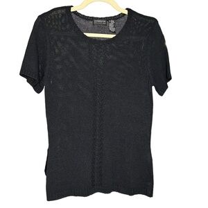 Vintage Black Knit Shirt Size M